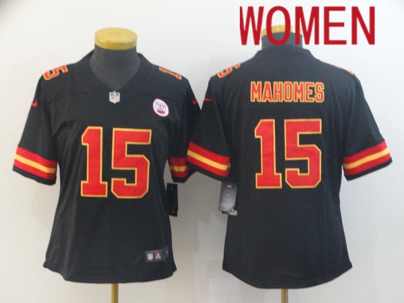 Women Kansas City Chiefs #15 Mahomes Black Nike Vapor Untouchable Limited NFL Jersey->san francisco 49ers->NFL Jersey